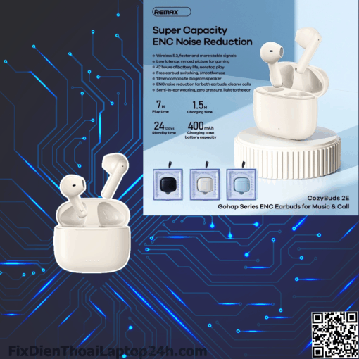 Tai nghe BLUETOOTH REMAX COZYBUDS 2E AIRPODS TRUE WIRELESS Chính Hãng Pin Trâu Âm Thanh cực hay