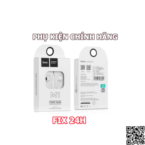 Tai nghe có dây Hoco M1 Chính Hãng - Thiết kế đơn giản, sang trọng âm thanh sống động - Ảnh 2