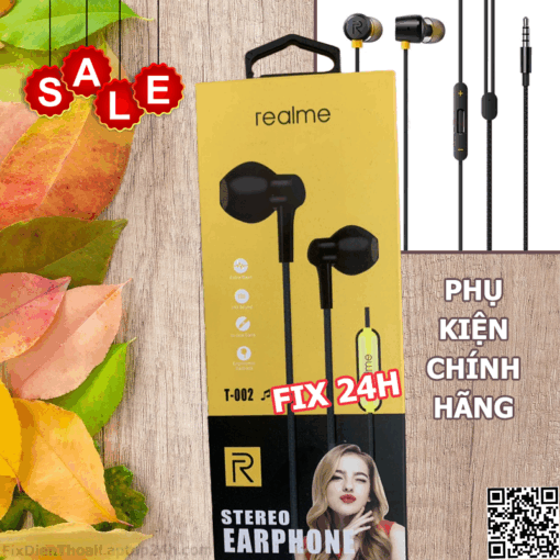 Tai Nghe có dây Jack 3.5 Realme T-002 Chính Hãng - Âm thanh nghe hay, bền, tinh tế
